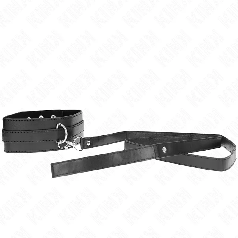 Collier BDSM avec Laisse 116cm Réglable Noir - KINK