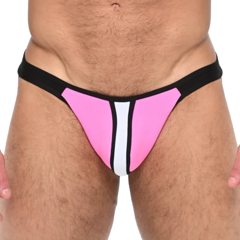 Jockstrap Néoprène TROY Rose-Noir