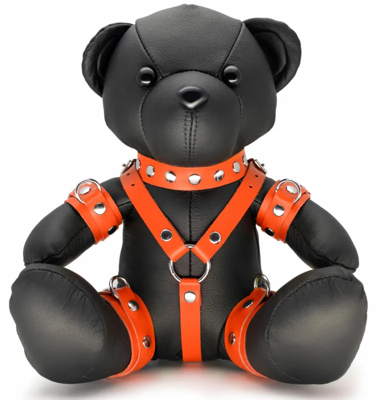 The Red Ours en cuir EDDY The BDSM Teddy Bear Orange