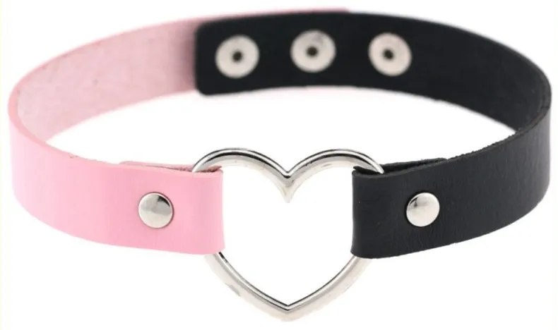 Ras de cou HEART DUO Noir-Rose