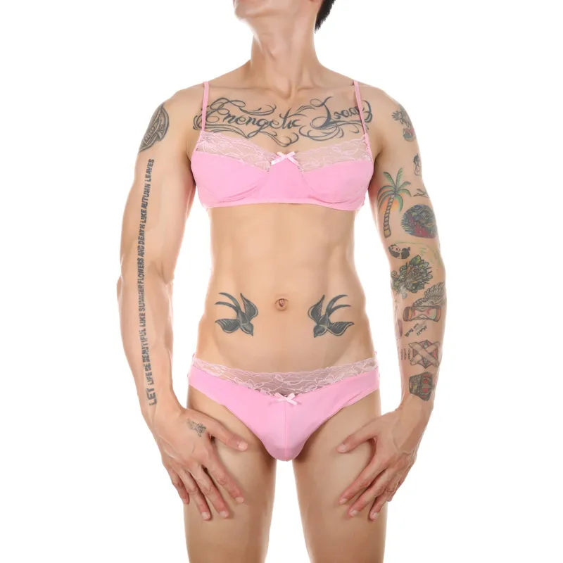 Ensemble Slip et Bra TARMINA Rose