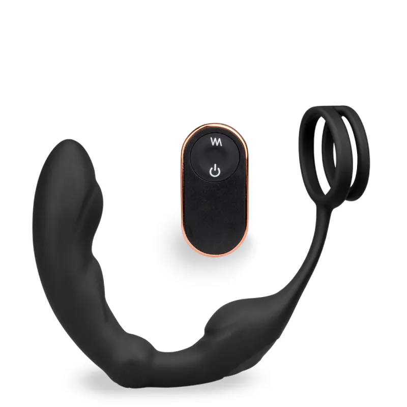 Vibromasseur anal Stimulateur de prostate vibrant et anneau Hedonism - Noir