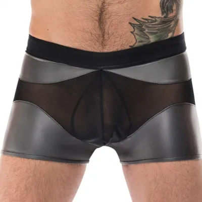 male power Boxer sexy IRON CLAD Noir-Argenté