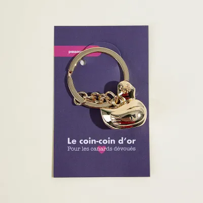 Porte-clé coin-coin d'or -