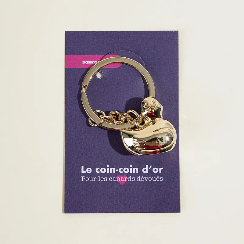 Porte-clé coin-coin d'or -