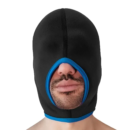 Cagoule en néoprène FACE FUCKER Brutus Noire-Bleue