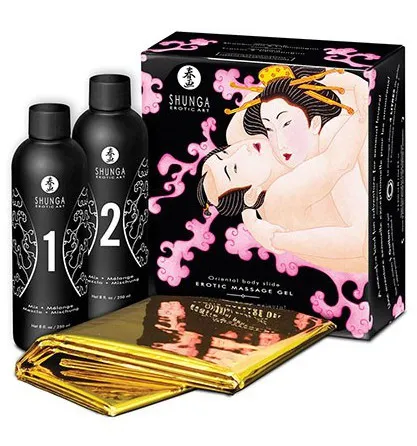 Coffret de masage Corps à corps - Vin Pétillant à la FRAISE 200 ml