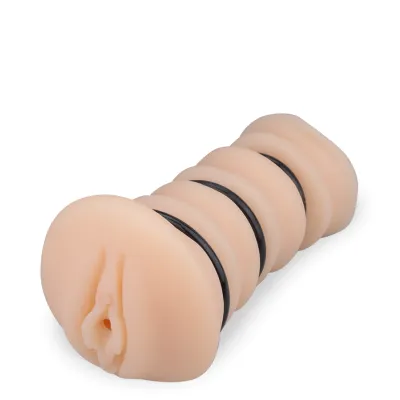 Sextoy pour homme 2-en-1 vaginette + 3 anneaux