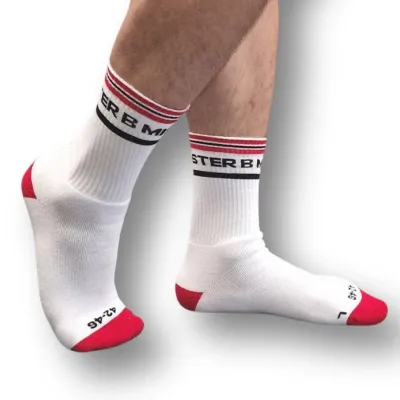 Mr B - Mister B Chaussettes Mister B FIST PIG Blanc-Rouge