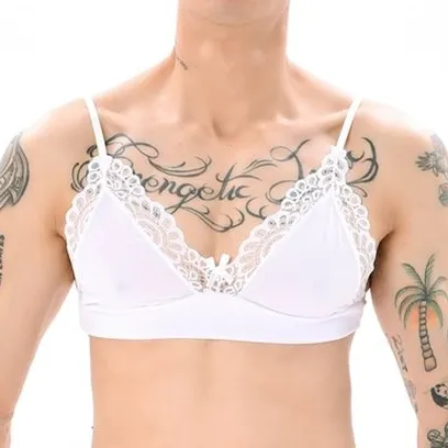 NoGenderWear Soutien-Gorge LACE BORDER Blanc