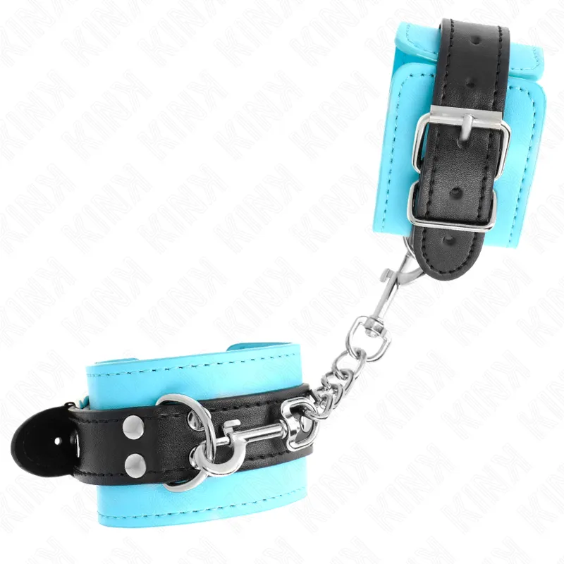 Bracelets de Contrainte Doublés Fourrure Bleu Ajustables - KINK