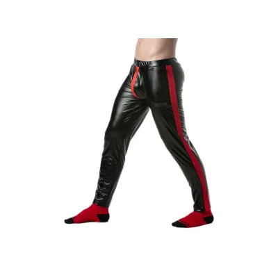 Pantalon avec Zip BRUT Noir-Rouge